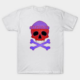 Beanie Skull and Knitted Crossbones T-Shirt